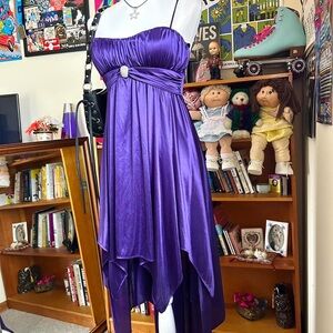 Morgan & Co. Vibrant Purple Asymmetrical Dress